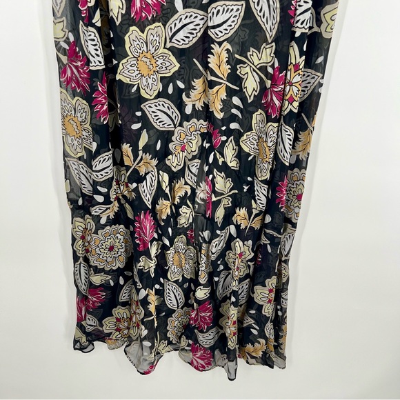 Rag & Bone Tamar Twist Front Floral Sheer Chiffon Maxi Asymmetrical Bodycon US 6 - Picture 11 of 13